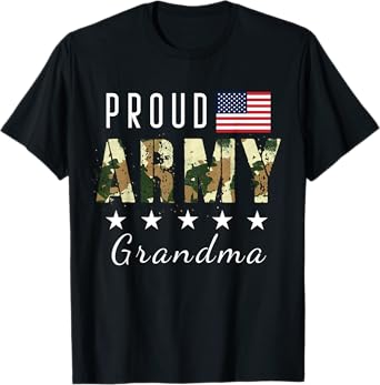 Proud Military Camouflage Proud Army Grandma Mother's Gift T-Shirt