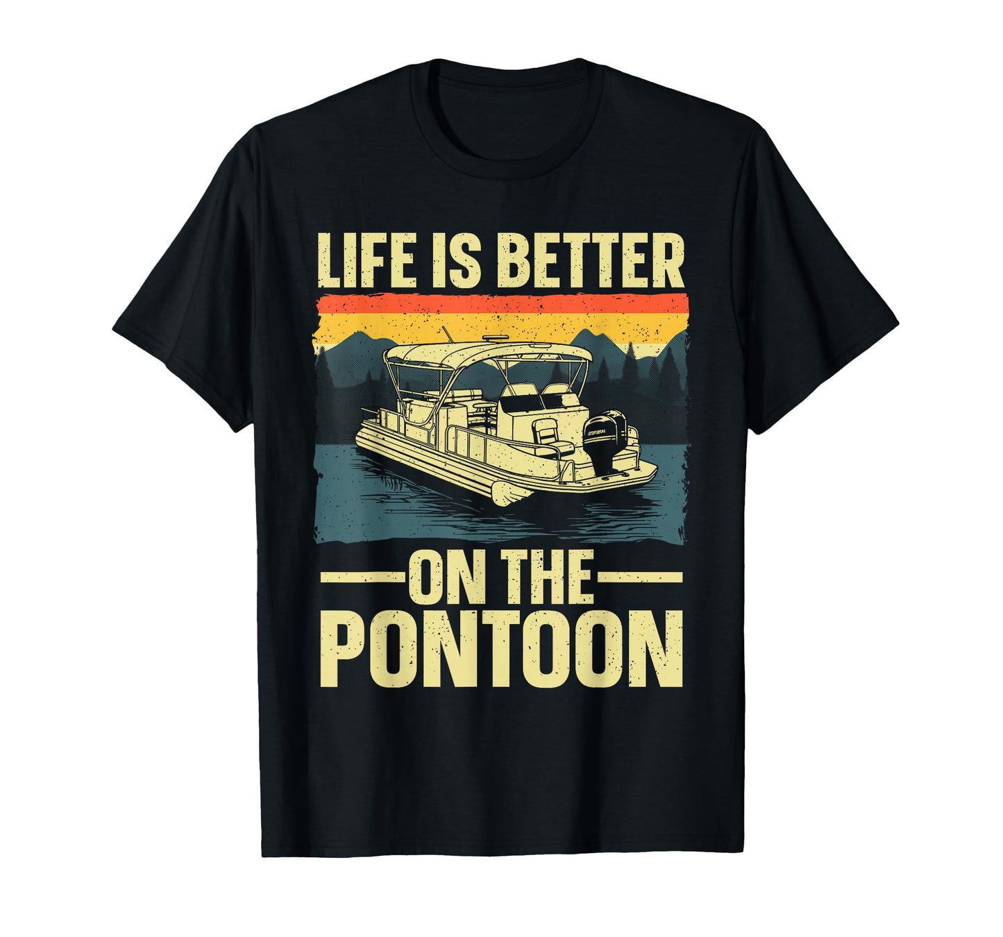 Funny Pontoon Captain Art For Men Women Pontoon Boat Owner T-Shirt