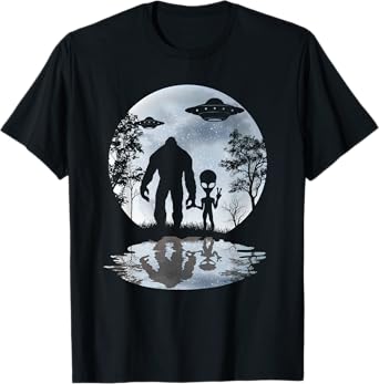 Alien Bigfoot Moon Sasquatch UFO Extraterrestrial Men women T-Shirt
