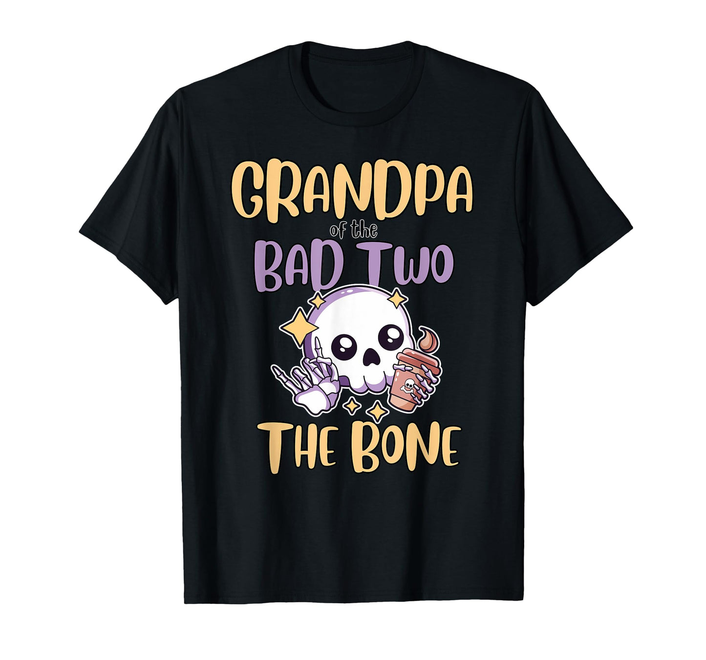 Grandpa of the Bad Two The Bone 2nd Birthday Party Outfit T-Shirt