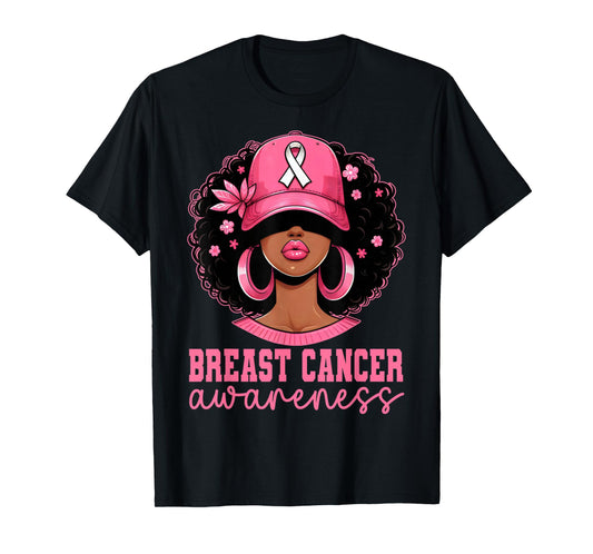 Black Women Breast Cancer Awareness in October We Wear Pink T-Shirt