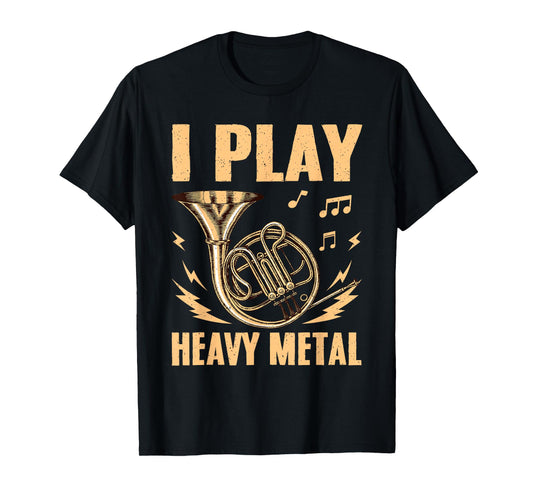 Cool French Horn Art For Men Women Marching Band Horn Player T-Shirt