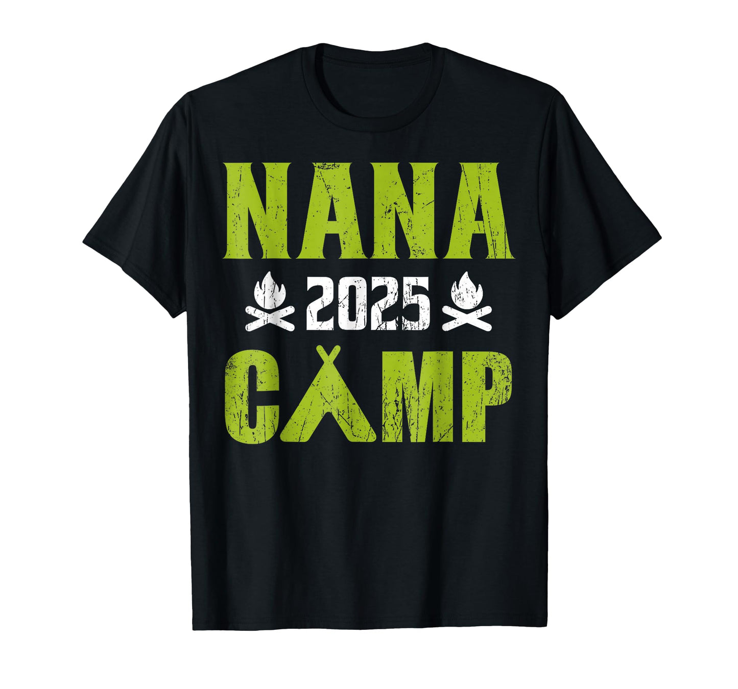 Nana Camp 2025 Family Vacation Summer Camping Crew Kids T-Shirt