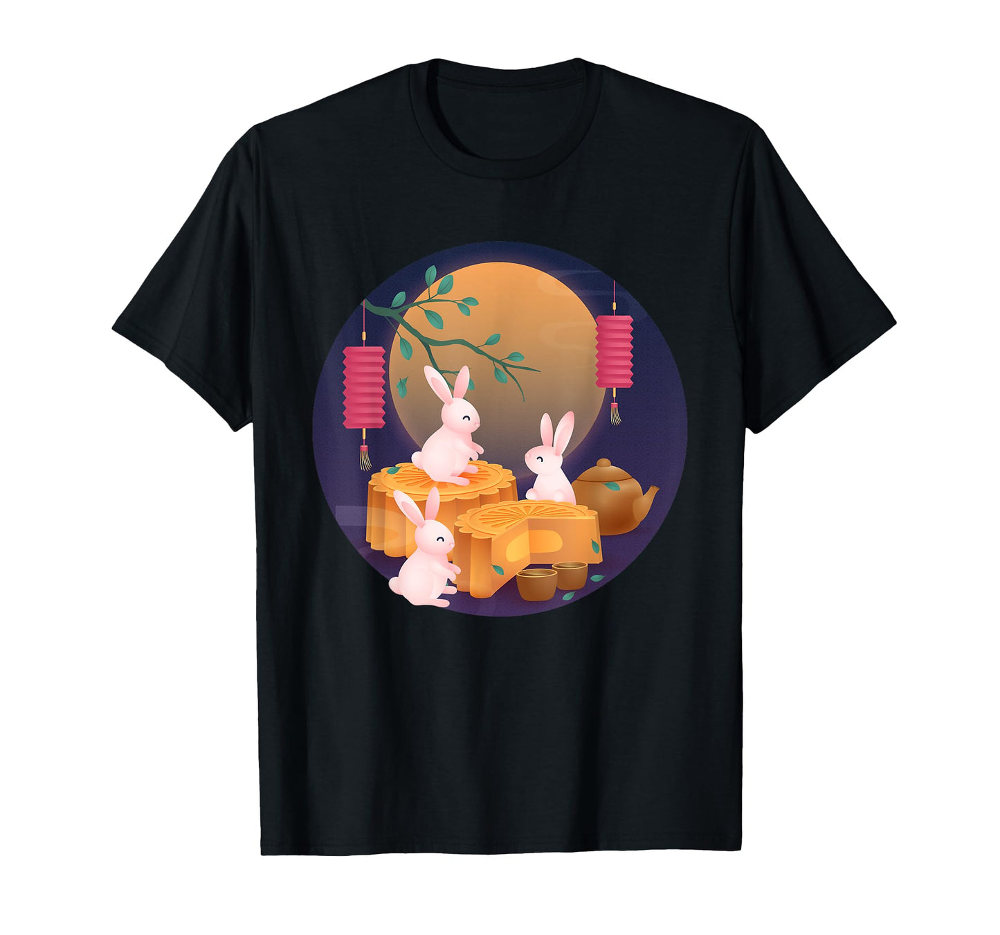 Mid-Autumn Festival Cute Rabbit Mooncake Party Boys Girls T-Shirt