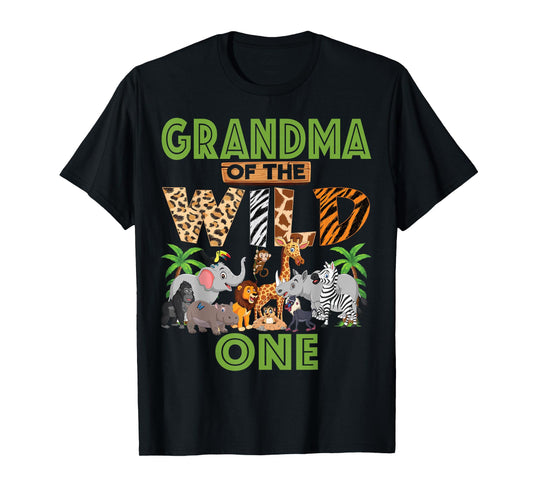 1st Birthday Zoo Safari Jungle Grandma Of The Wild One B-day T-Shirt