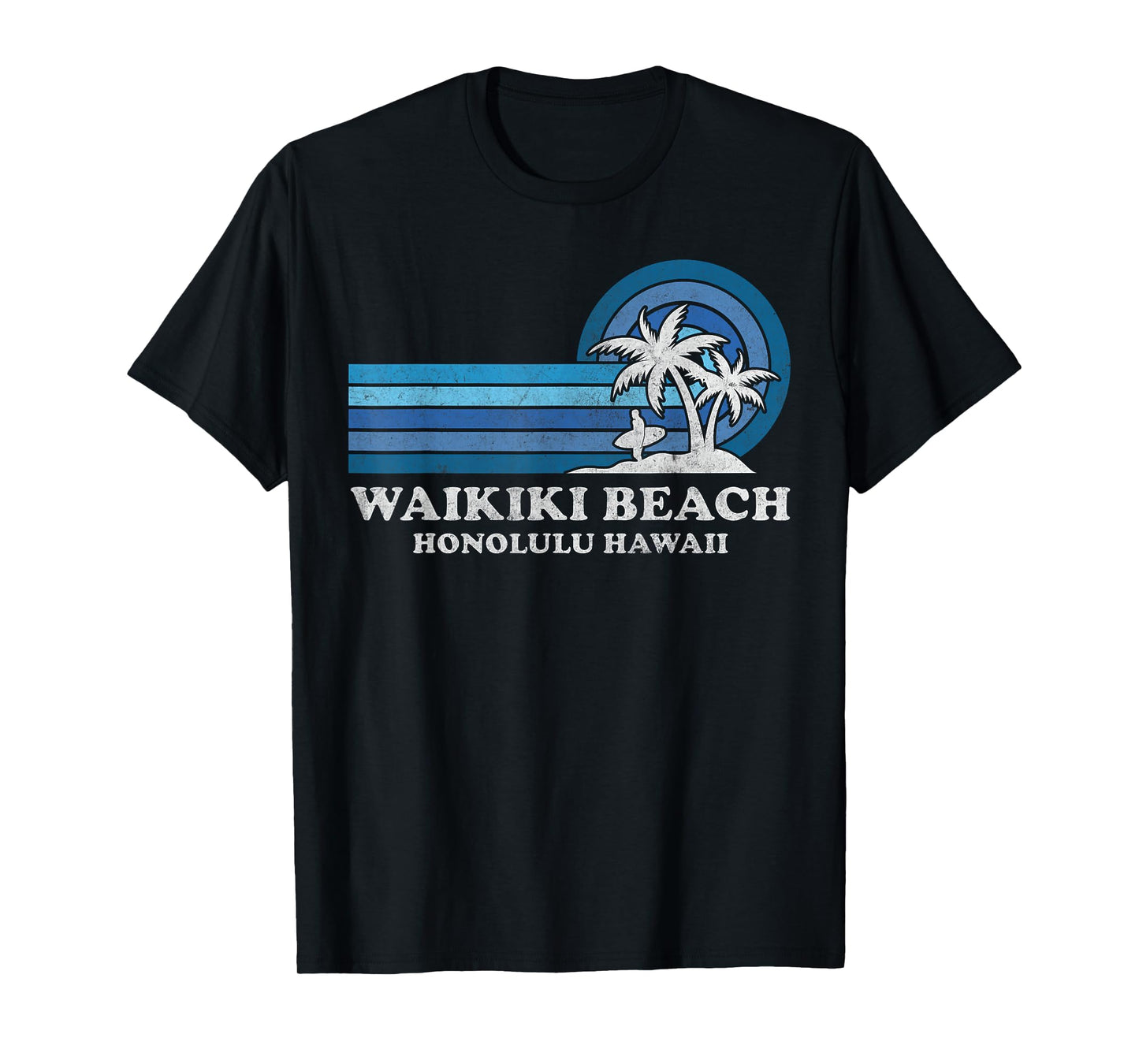 Waikiki Beach Honolulu Hawaii Family Summer Vacation Vintage T-Shirt