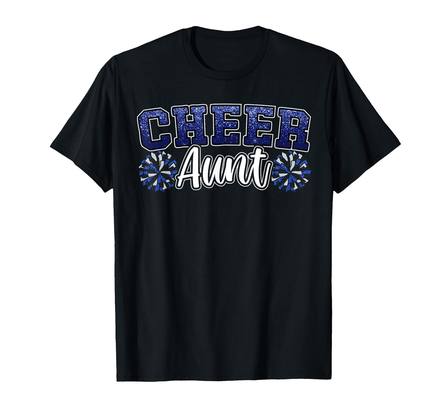 Loud Proud Cheer Aunt Blue Pom Poms Cheerleader Niece Women T-Shirt