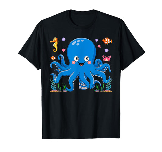 Cute Girls and Boys Octopus T-Shirt