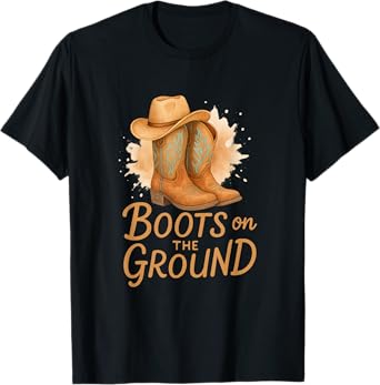 Cowgirl Boots On The Ground Western Boot Funny For Girl T-Shirt