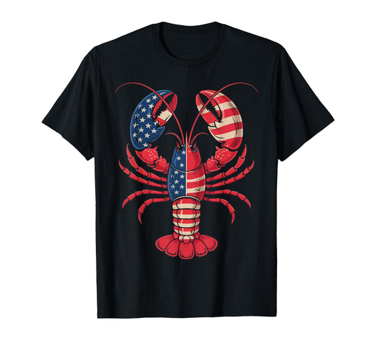 American Flag Lobster Patriotic Crawfish Season 4th of July T-Shirt
