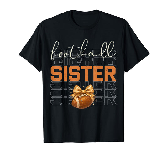 Cute Coquette Bow Sport Fantasy Football Sister Football T-Shirt