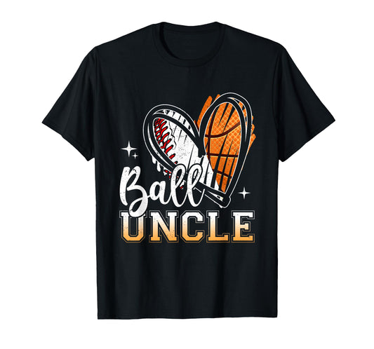 Ball Uncle Baseball Basketball Uncle Fathers Day T-Shirt