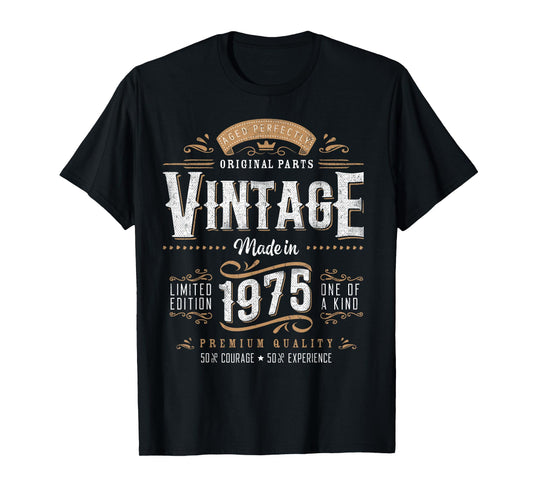 Vintage 1975 50th Birthday Gifts Women Men 50 Year Old T-Shirt