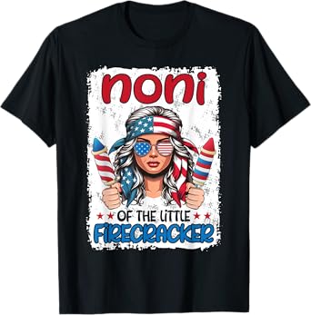 Noni Of The Little Firecracker Patriotic 4th July Grandkid T-Shirt