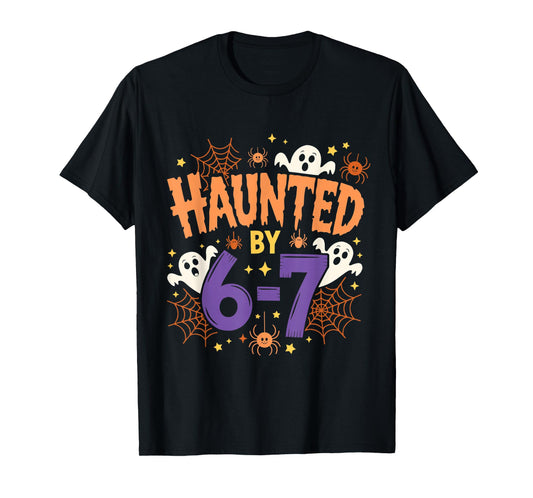Haunted by 6-7 Halloween Funny Ghosts and Spiders Boy Girl T-Shirt