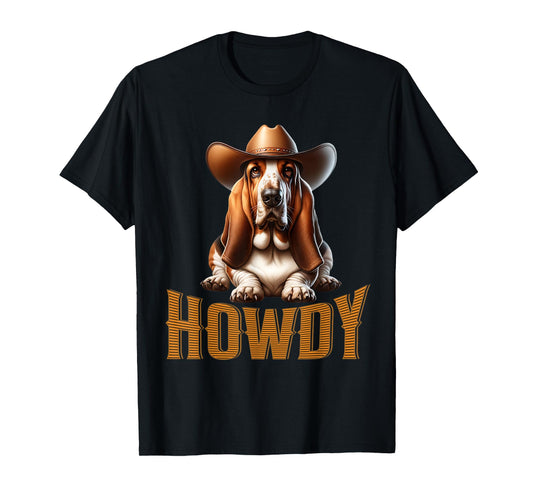 Basset Hound Dog Lover Cowboy Cowgirl Howdy Dog Lover T-Shirt