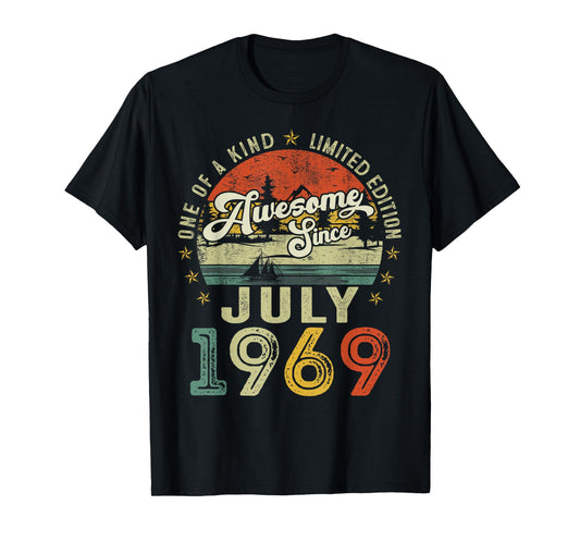Retro 56 Years Old Vintage July 1969 56th Birthday Men Women T-Shirt