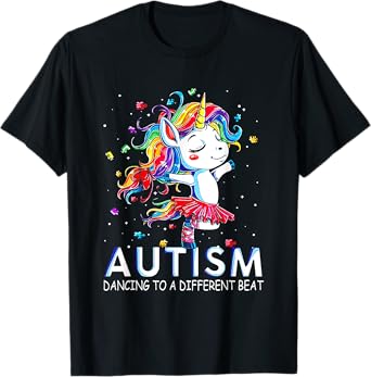 Autism Dancing To Be A Different Beat Unicorn T-Shirt