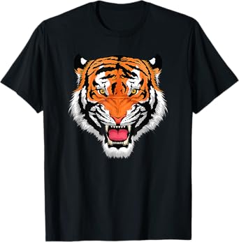 Growling Bengal Tiger Fearless Face T-Shirt