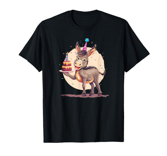 B-Day Donkey with Cake for Donkeys and Birthday Parties T-Shirt