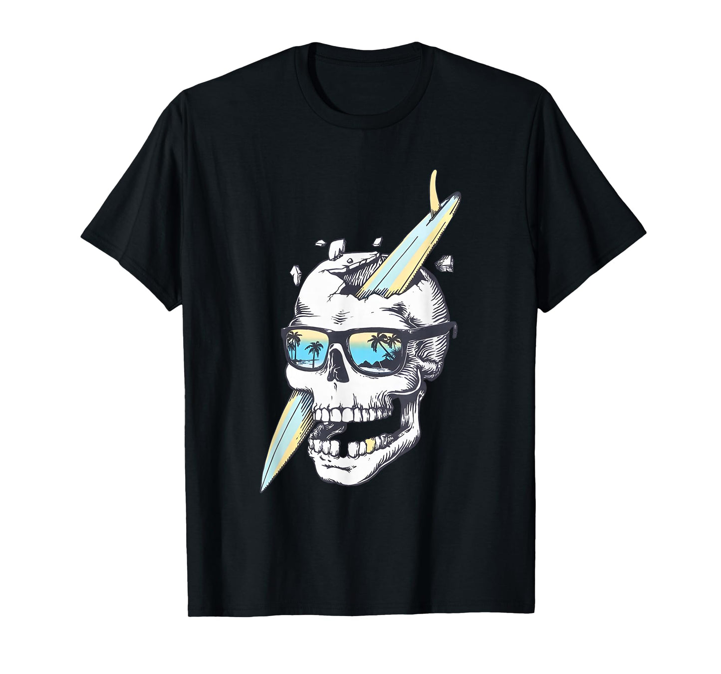 Skull Surfing Summer Vibes Beach Skeleton Sea Meme Lovers T-Shirt