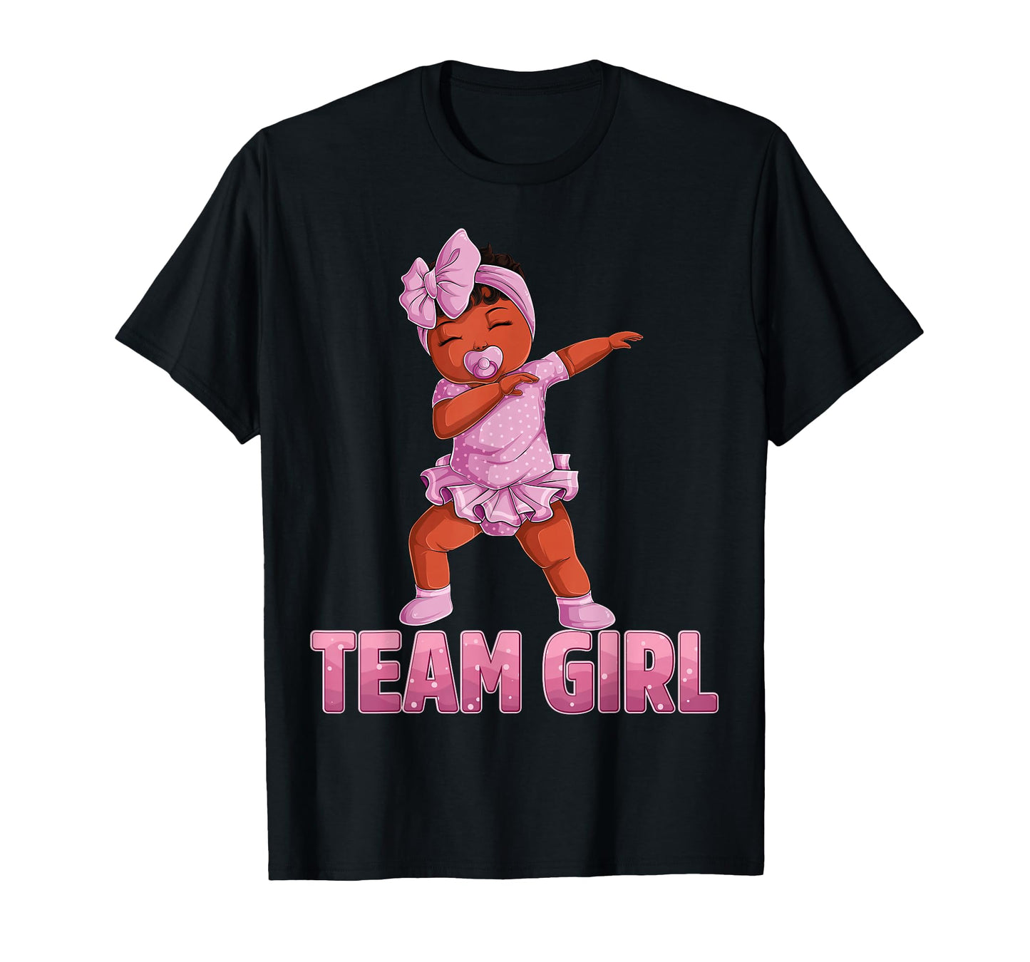 Gender Reveal Party Team Black Girl Baby Announcement Women T-Shirt