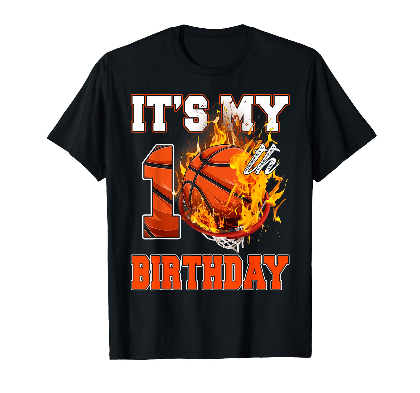 Funny It's My 10th Birthday 10 Years Old Basketball Ball Boy T-Shirt