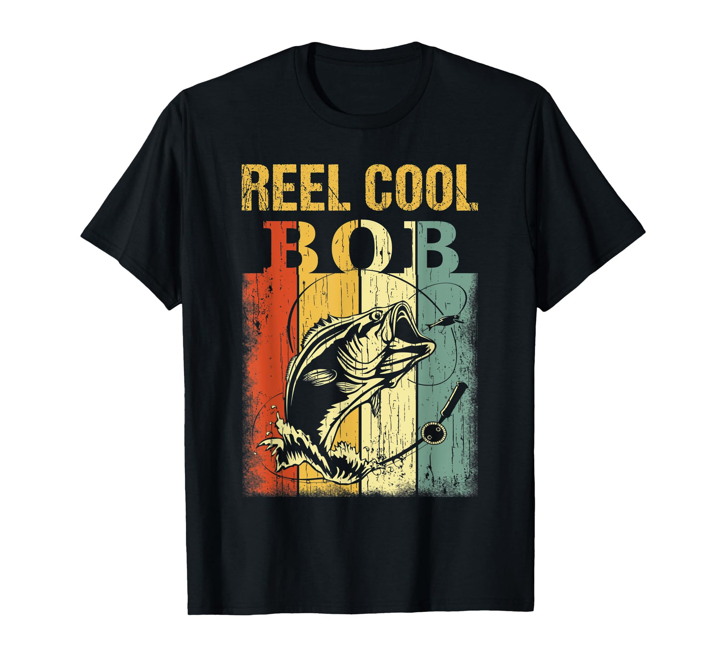 Mens Reel Cool BOB T-Shirt Vintage Fishing Fathers Day T-Shirt