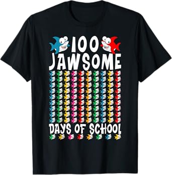 100 Jawsome Days of School Shark 100th Day of School Teacher T-Shirt for Men Women Kids