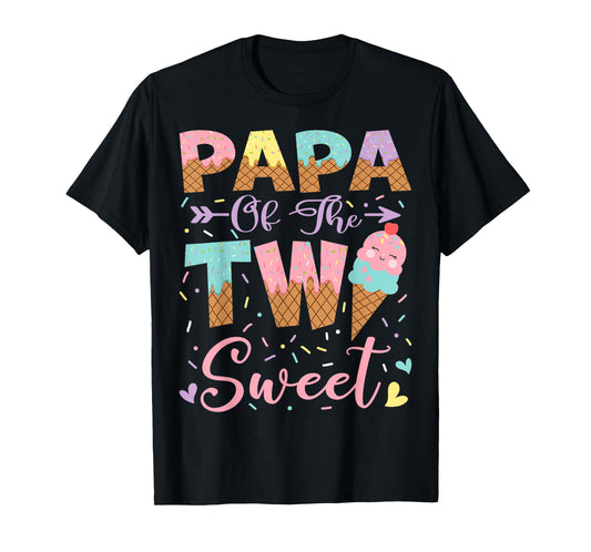 Papa Of The Two Sweet 2Nd Birthday Summer Ice Cream T-Shirt