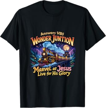 Christian Camp VBS 2025 Wonder His Glory Junction Train T-Shirt