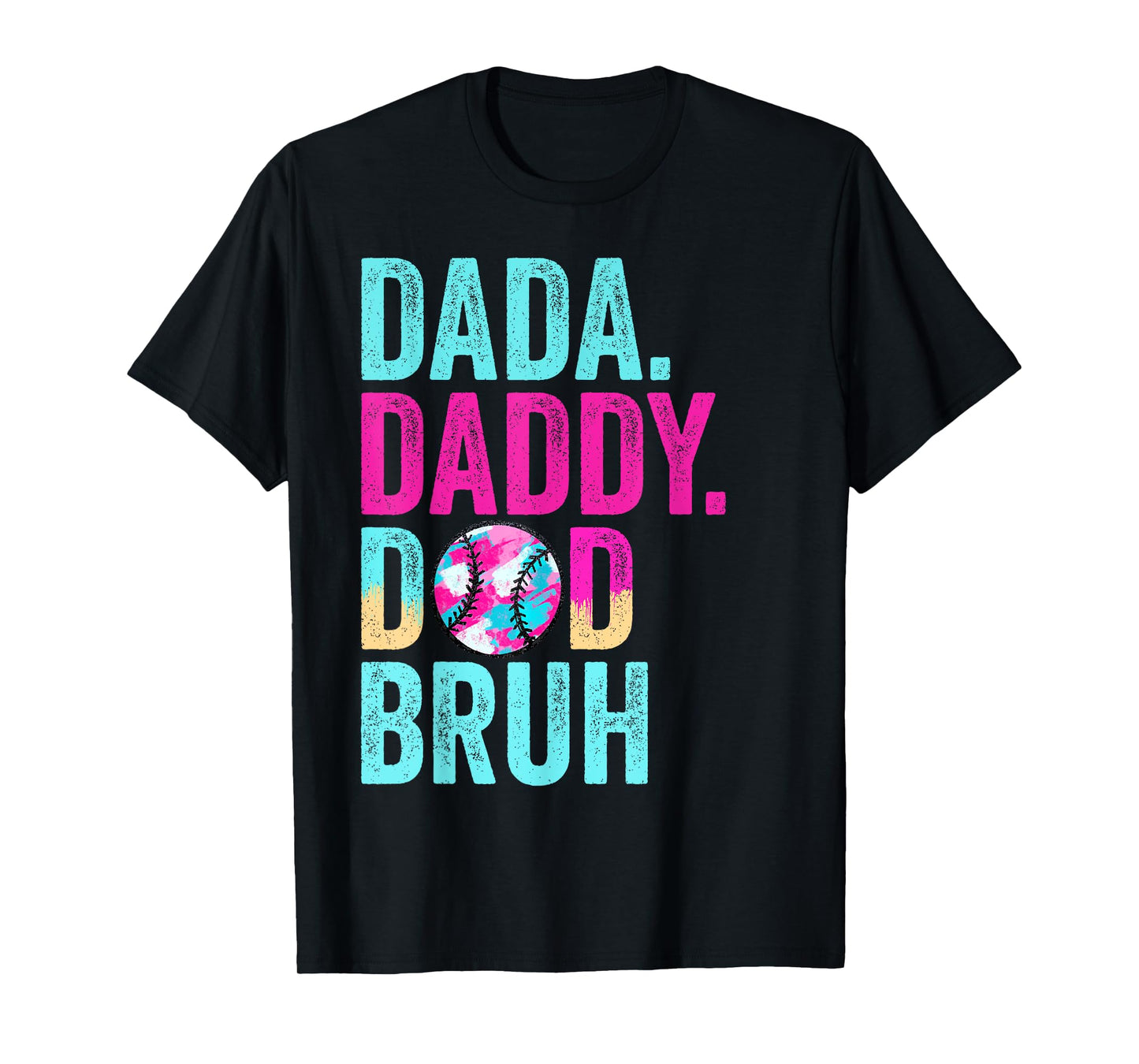 Dada Daddy Dad Bruh Baseball Drip Ice Cream Funny Dad Bruh T-Shirt