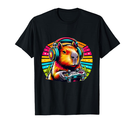 Capybara Funny Video Games Capybara Retro Vintage T-Shirt