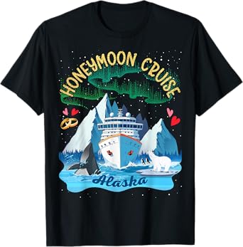 Alaska Honeymoon Cruise Match Couples Newlyweds Just Married T-Shirt