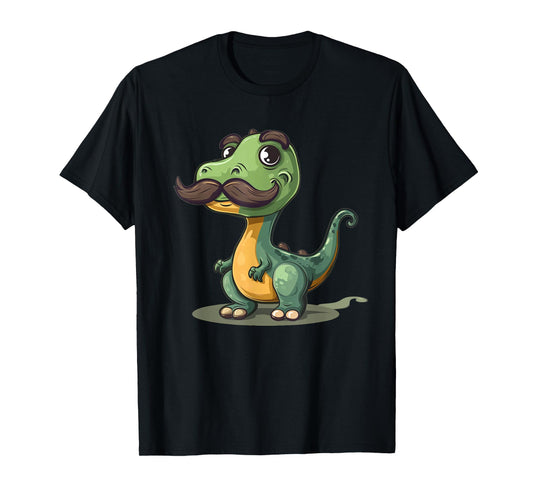 Funny dinosaur with mustache beard for adults and kids T-Shirt