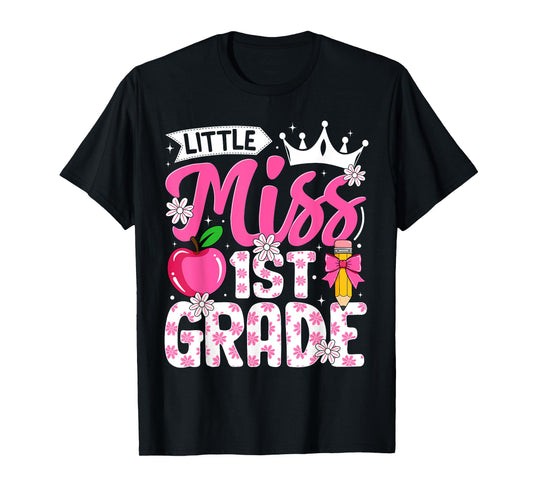 Cute Back To School 1st Grade Girls Kids First Day Of School T-Shirt