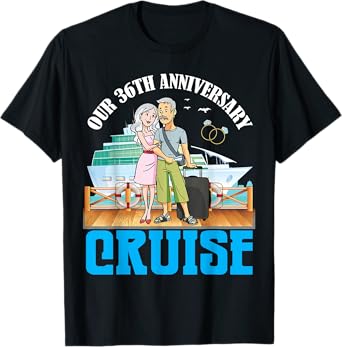 Couple Together Our 36th Anniversary Cruise Romantic Getaway T-Shirt