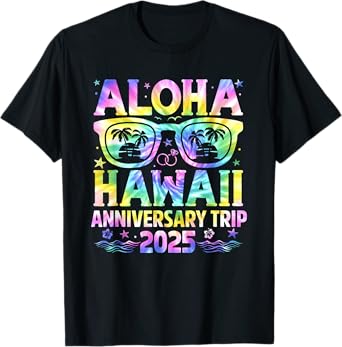 Aloha Hawaii Anniversary Trip 2025 Couple Matching Vacation T-Shirt