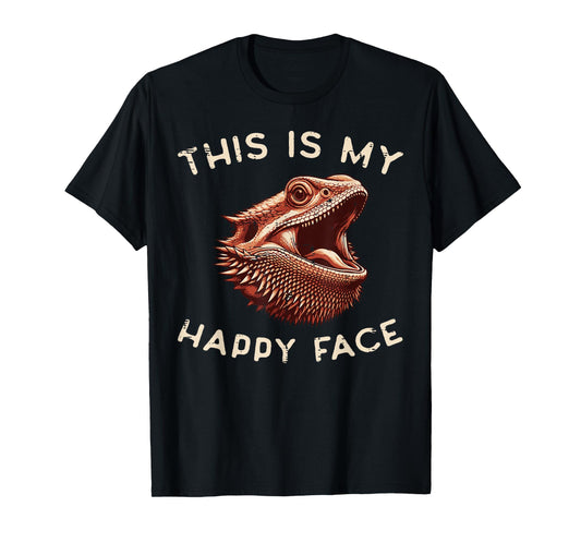 Bearded Dragon My Happy Face Funny Beardie Men Women Kids T-Shirt