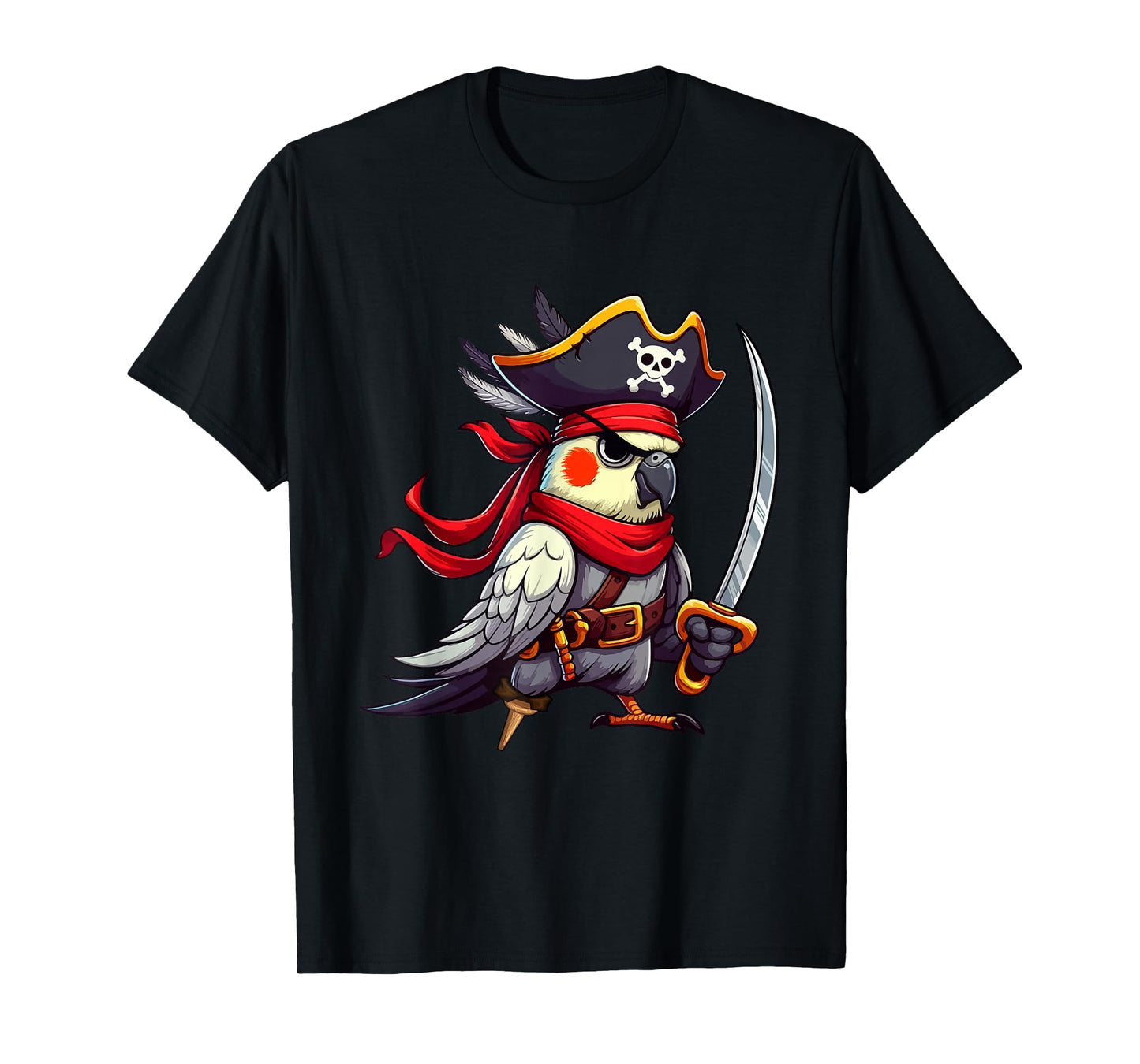 Cockatiel As Pirate Halloween Costume Farmer Rancher Lover T-Shirt