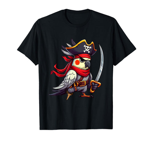 Cockatiel As Pirate Halloween Costume Farmer Rancher Lover T-Shirt