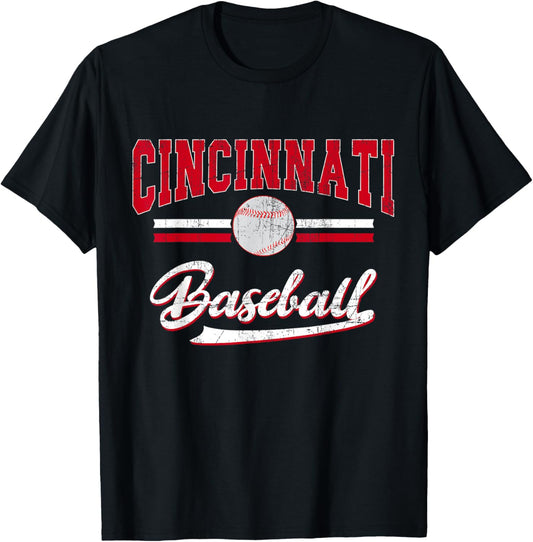 Retro Game Day Vintage Cincinnati Baseball T-Shirt