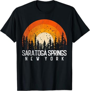 Saratoga Springs New York NY Shirt Retro Vintage 80s Gift T-Shirt
