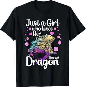 Cool Bearded Dragon Art For Girls Women Bearded Dragon Lover T-Shirt