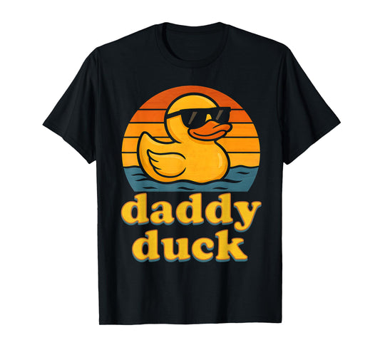 Daddy Duck Retro Rubber Duck Vintage Rubber Duckie Birthday T-Shirt