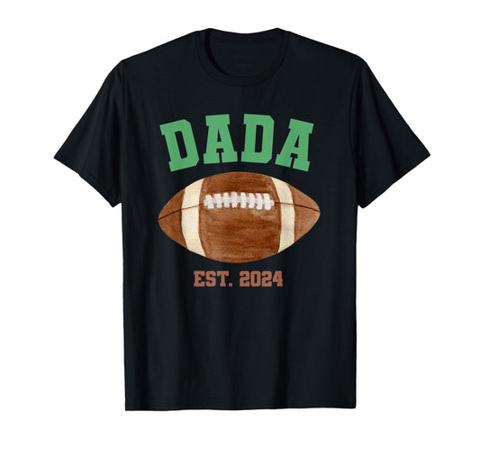 Dada of The 1 Year Old Football Birthday Boy Est 2024 T-Shirt