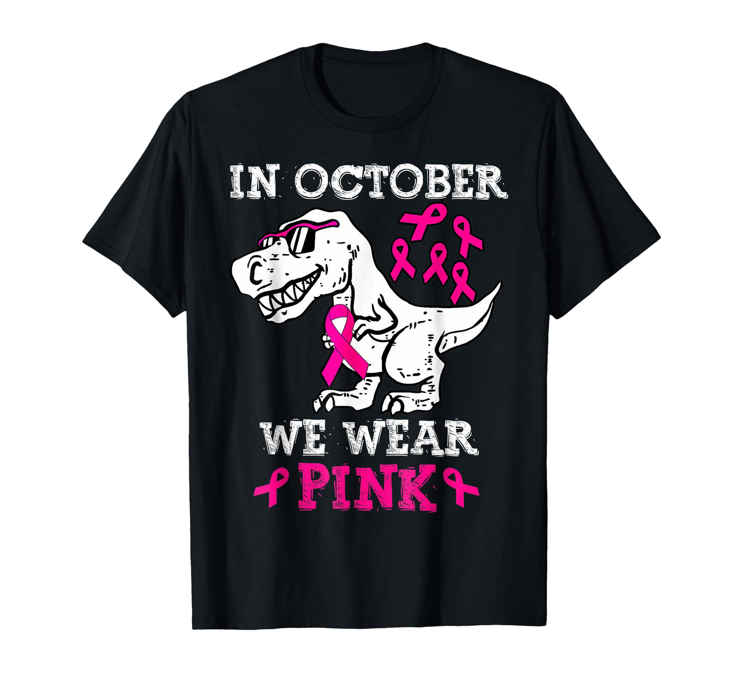In October We Wear Pink Breast Cancer Awareness Kids T-Shirt