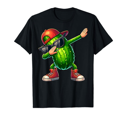 Dabbing Pickle Dancing Cucumber Lover Funny Pickle T-Shirt