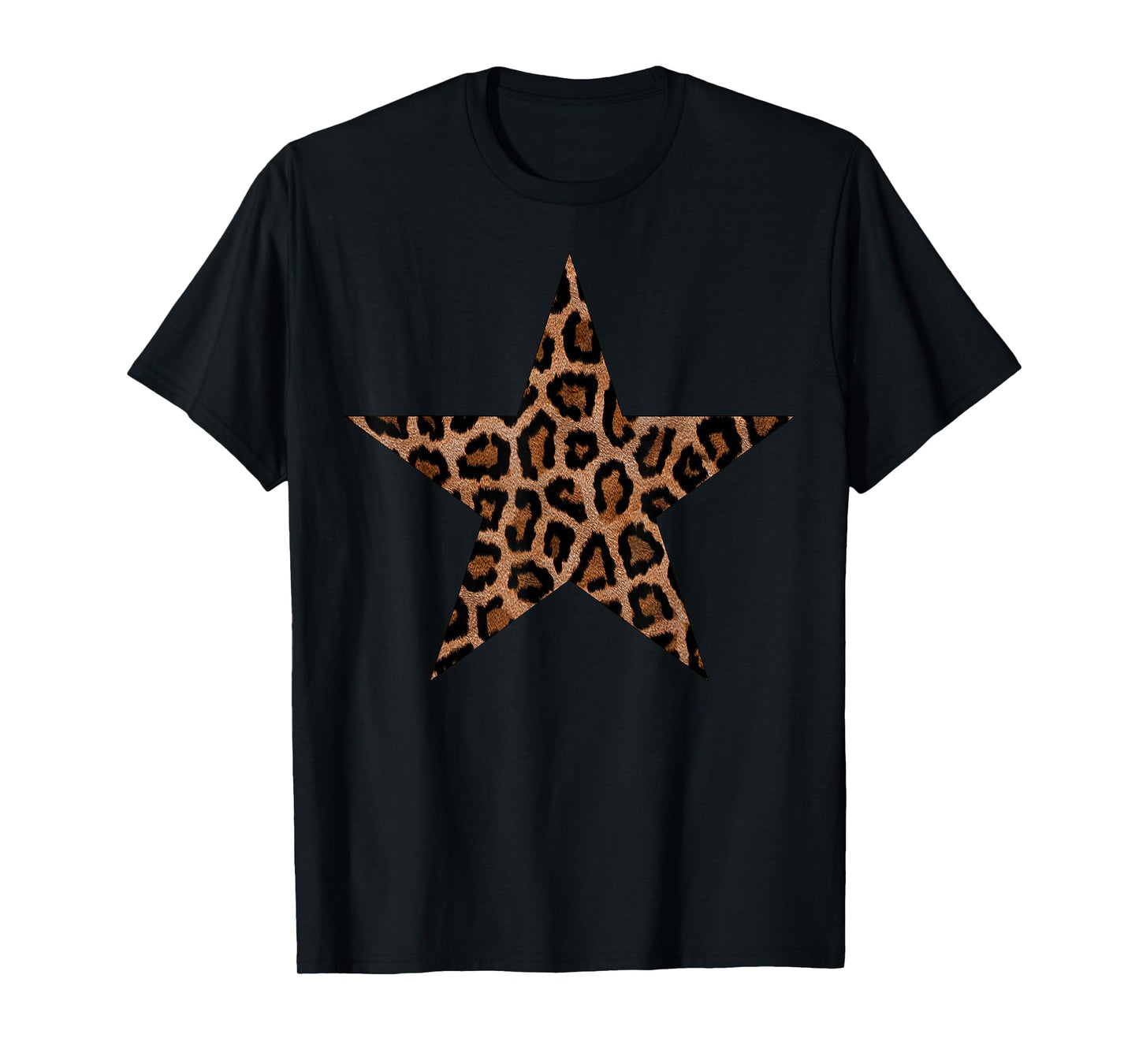 Star Shape - Cute Cheetah Leopard Print Graphic T-Shirt