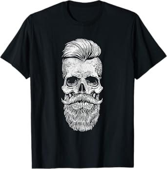 Funny Vintage Hipster Bearded Skull. Beard Lover T-Shirt
